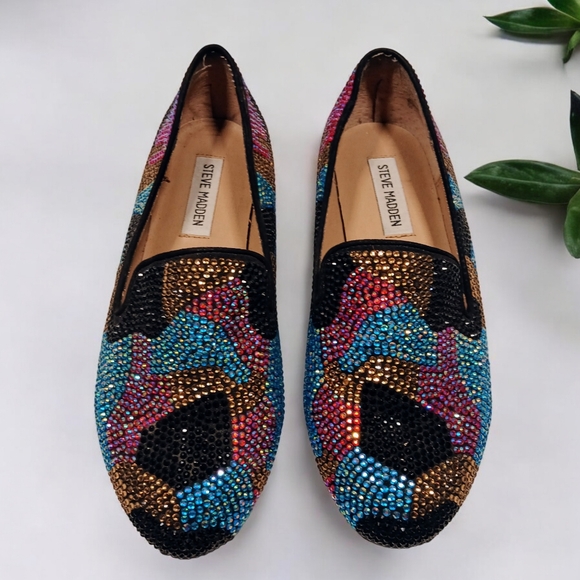 Steve Madden Concord Size 8 Multi-colored Rhinestone Flats - Picture 12 of 16